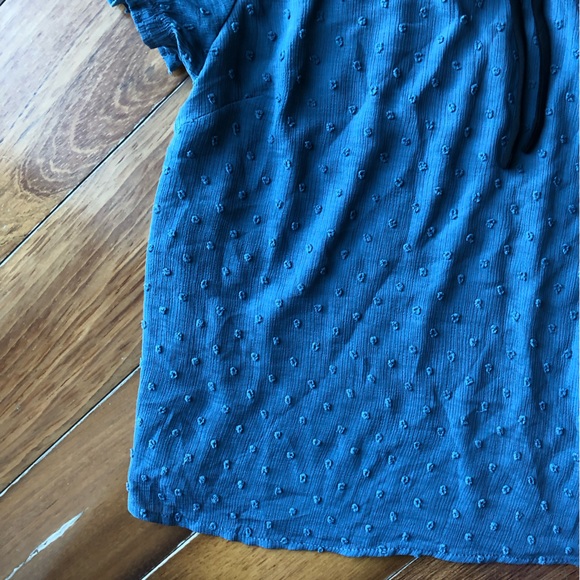 Monteau Women’s Slate Blue Chenille Polkadot Blouse - Picture 6 of 13